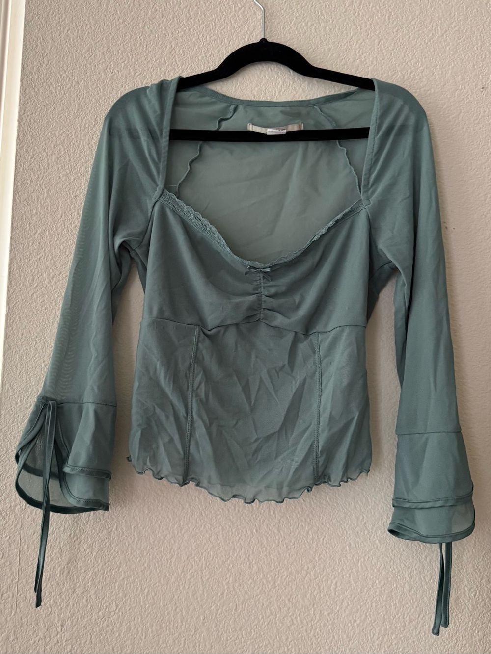 Kimchi Blue Urban Outfitters Y2K Sheer Mesh Bell Sleeve Fairy Top Size M